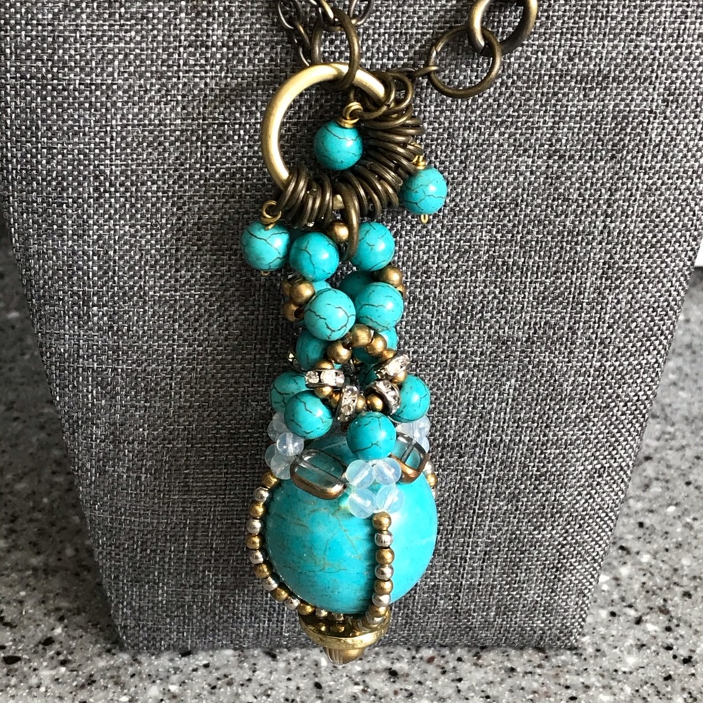 Pam Hiran designer necklace turquoise pendant